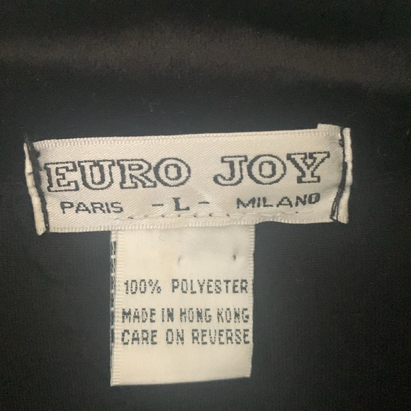 Vintage Euro Joy velour jacket zip front black size L - Picture 3 of 8